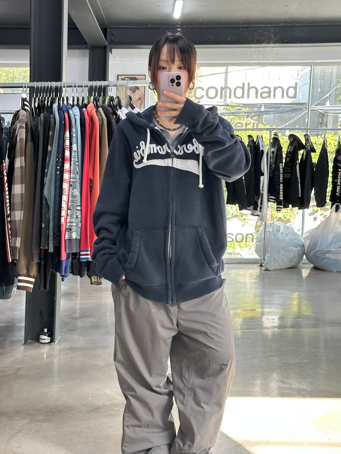 아베크롬비 후드집업 네이비 상품이미지2