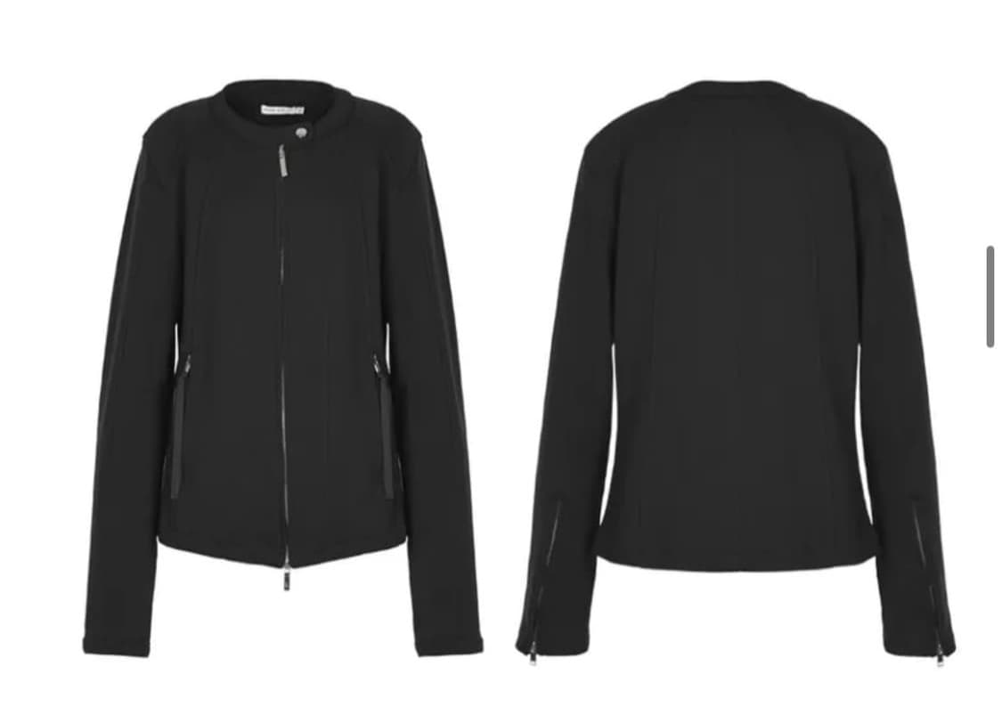 나체 NACHE 심 라인 JERSEY 라이더 자켓 (UNISEX) 블랙 상품이미지4