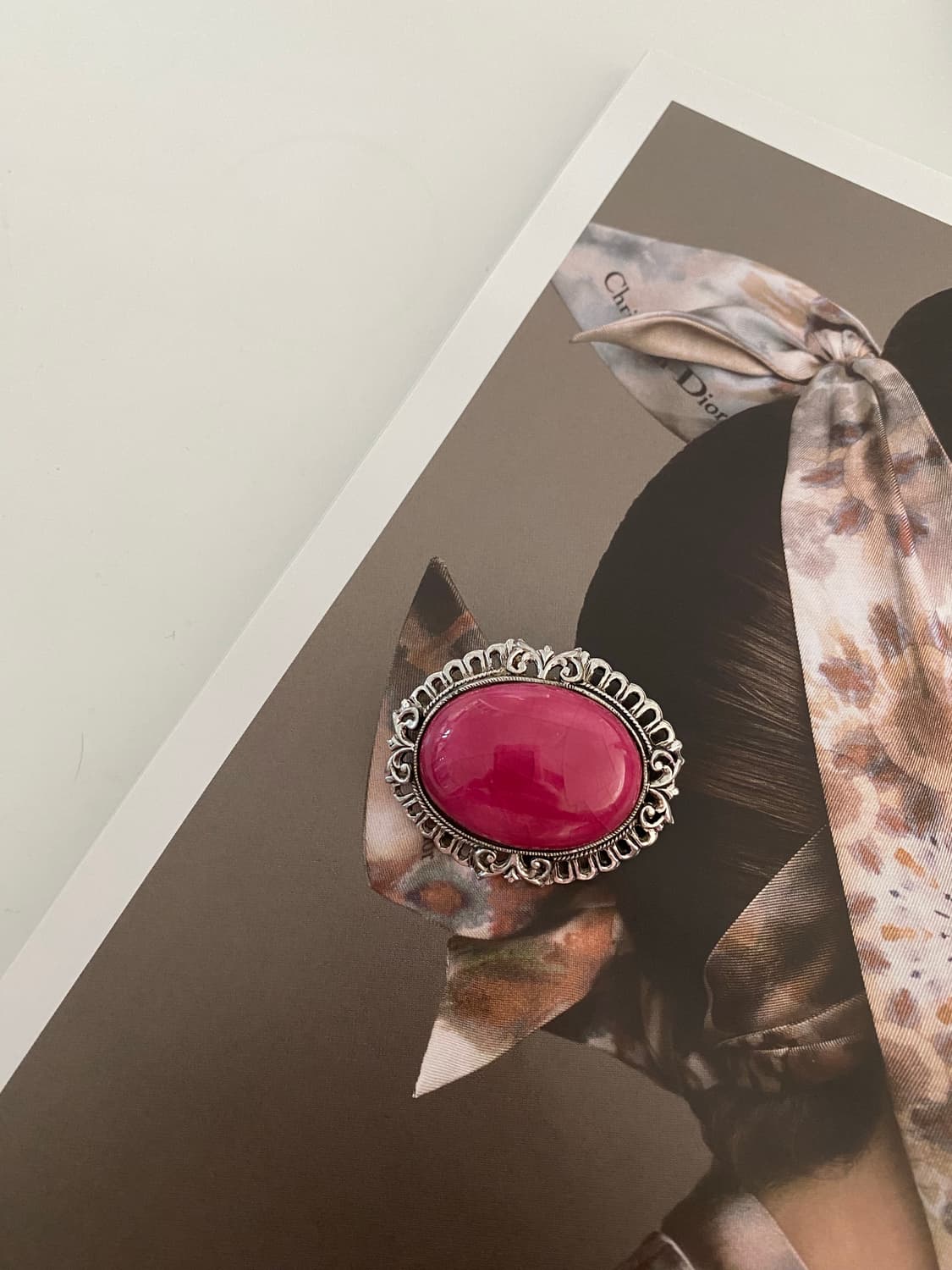 빈티지 오벌 핑크 브로치 앤틱 상품이미지2