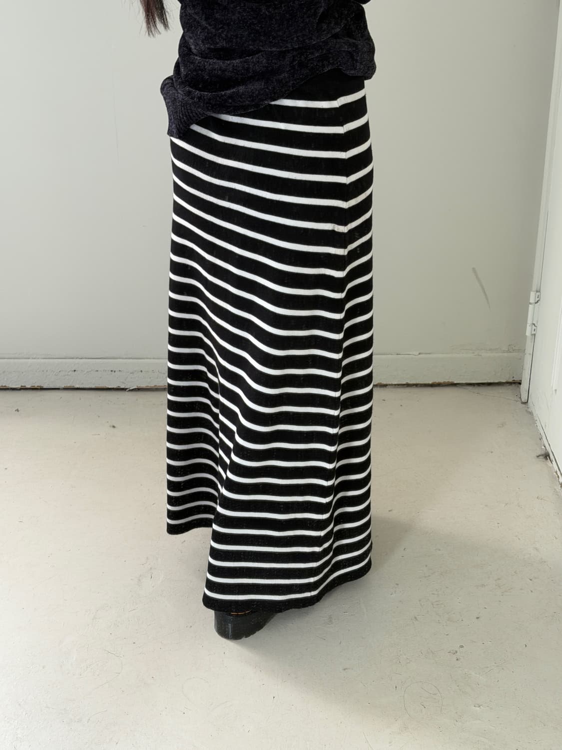 일본빈티지 스트라이프 니트 롱스커트 상품이미지1