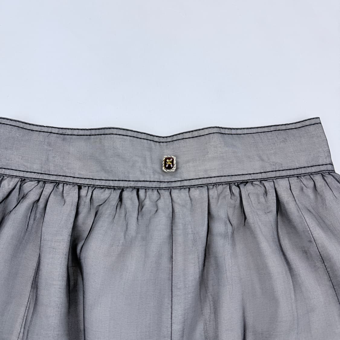 CHANEL 07P Black Silk sheer skirt 상품이미지4