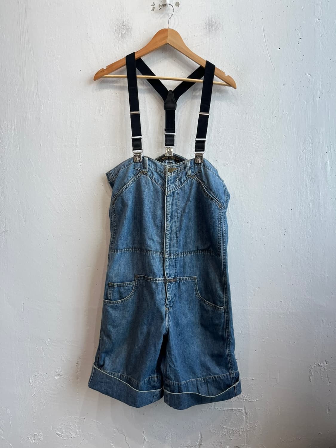 빈티지 마리떼프랑소와저버 하프 데님 오버롤 Made in JAPAN 상품이미지1