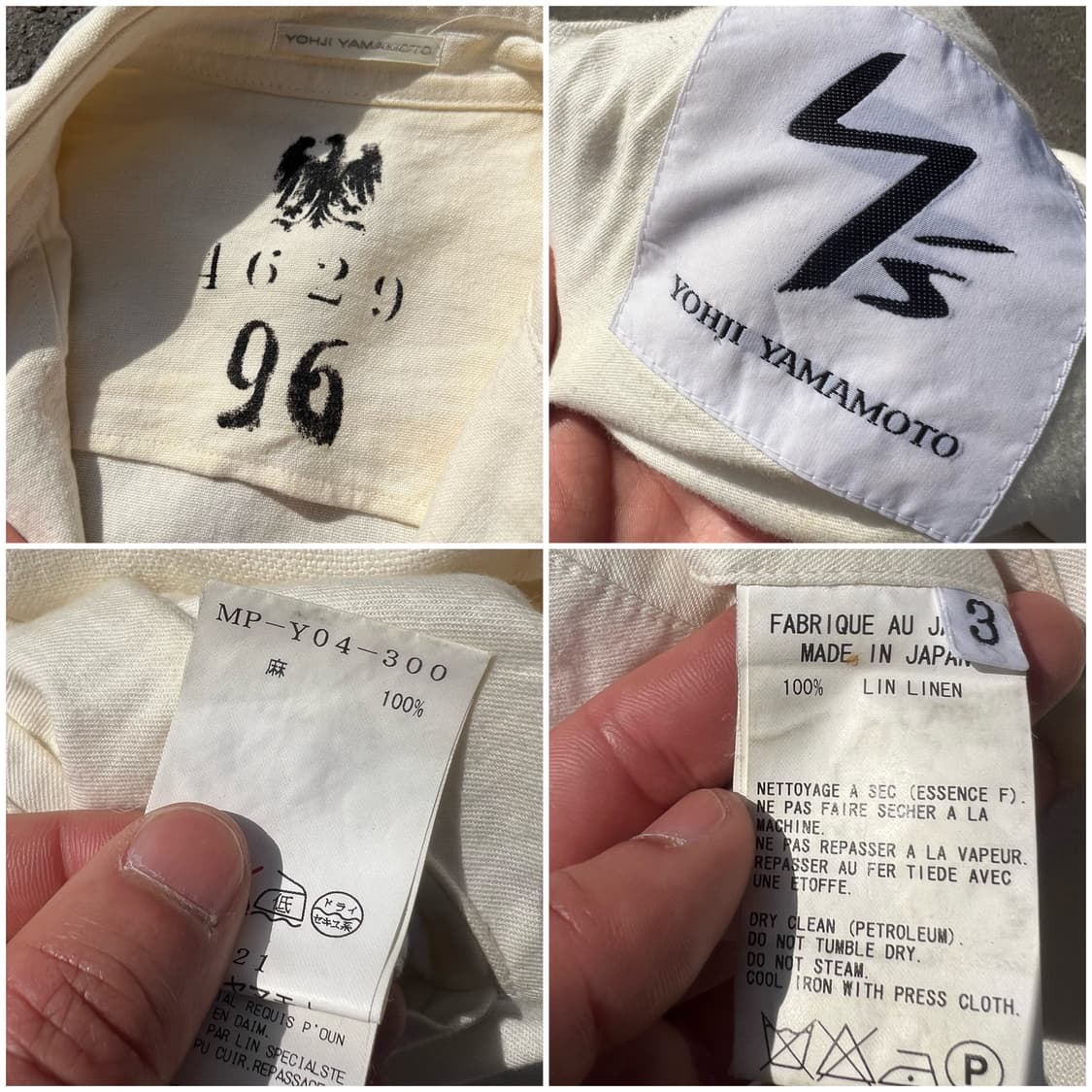 요지 야마모토 2011AW 언밸런스 린넨 자켓 상품이미지10