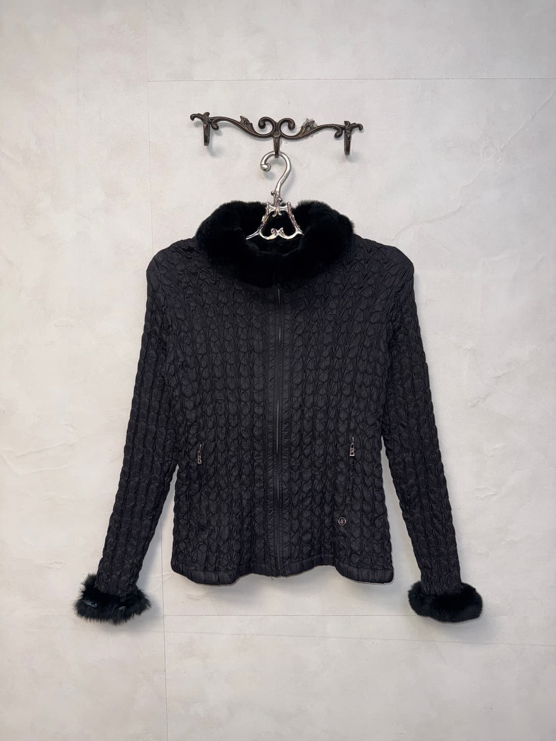 Bogner black rex&rabbit fur pleats 패딩 상품이미지1