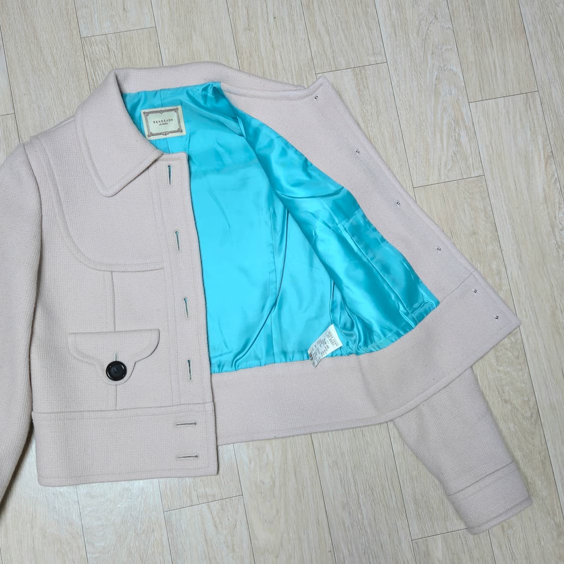 RENEEVON 울혼방 연베이지 크롭 자켓 상품이미지5