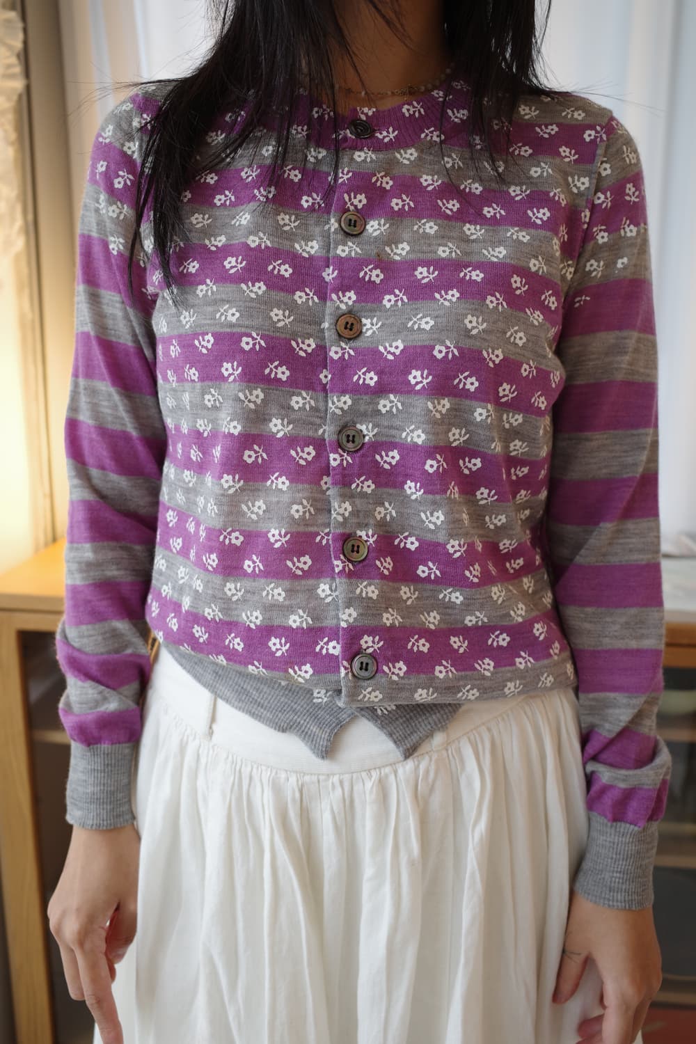 Flower silk printed flower cardigan 상품이미지2