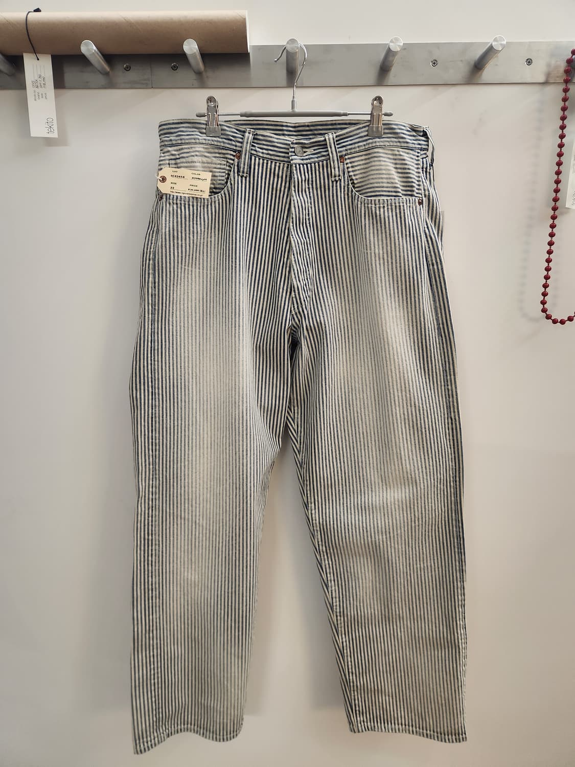 슈가케인 히코리 스트라이프 5포켓 와이드 팬츠 에이지드 상품이미지3