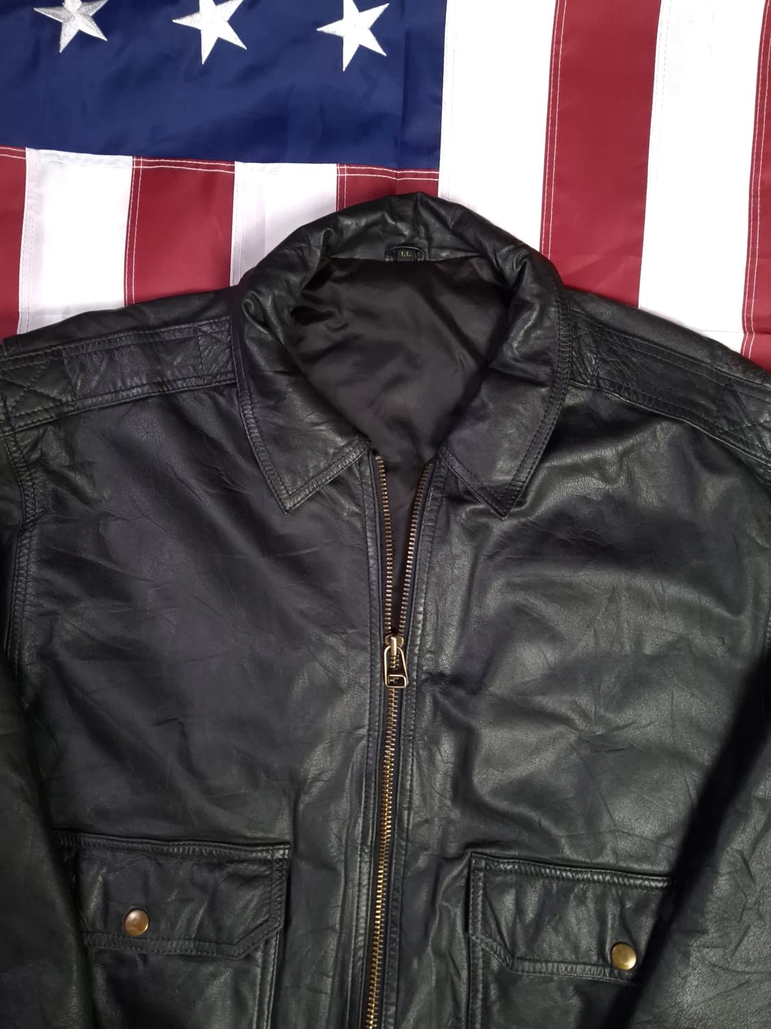 80's 국내산 일본 수출용 리얼레더 항공 자켓 상품이미지2