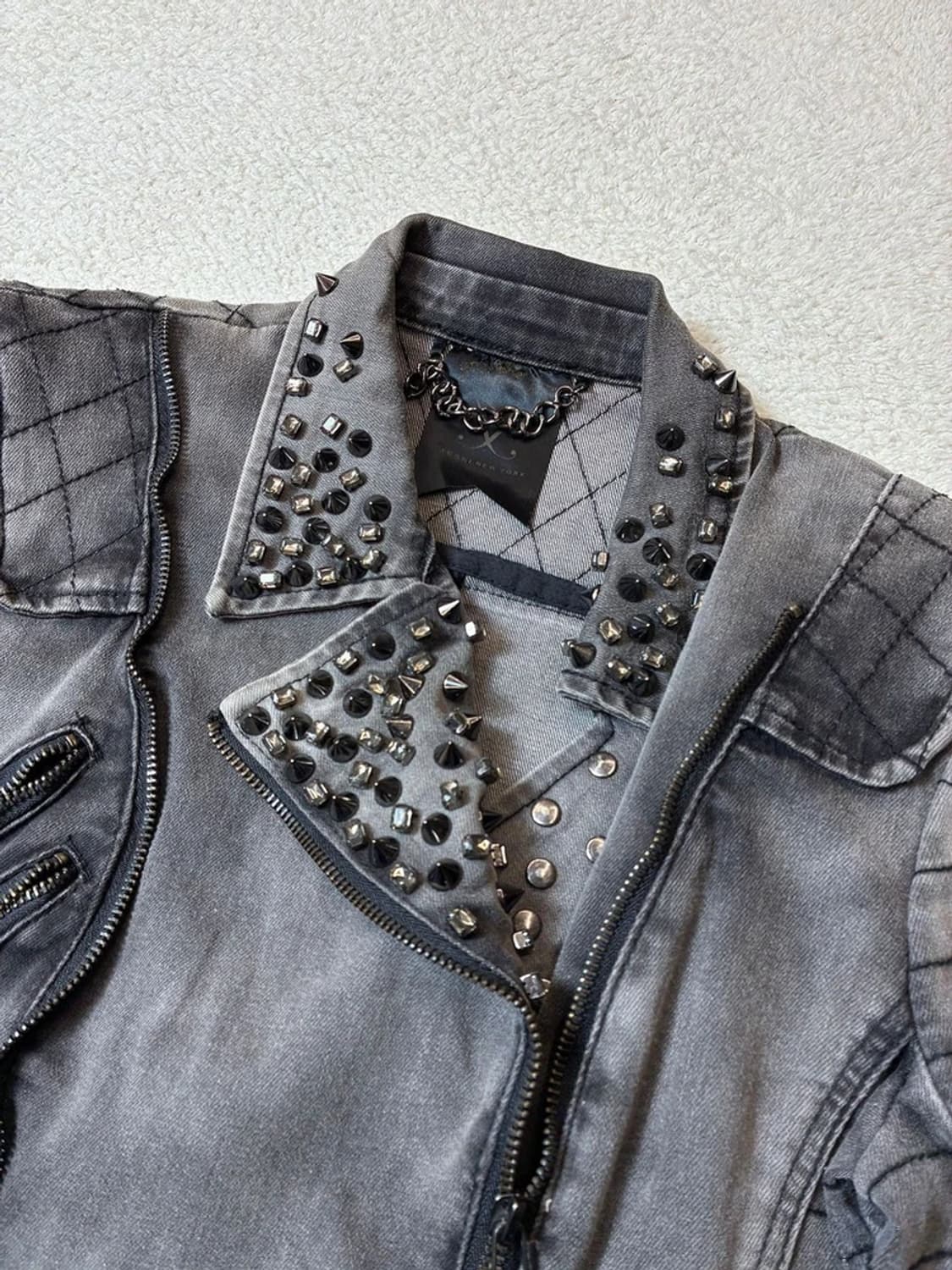 제시 00's 펑크 기믹 스터드 워싱 자켓 PN6809 상품이미지3