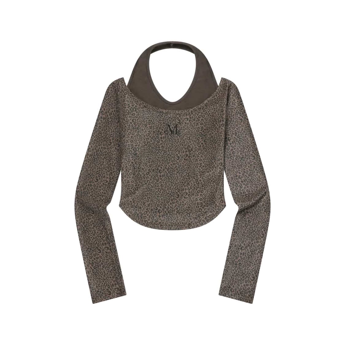 (새상품) 무센트 리세르 호피 홀터넥 레이어드 긴팔 티 상품이미지3