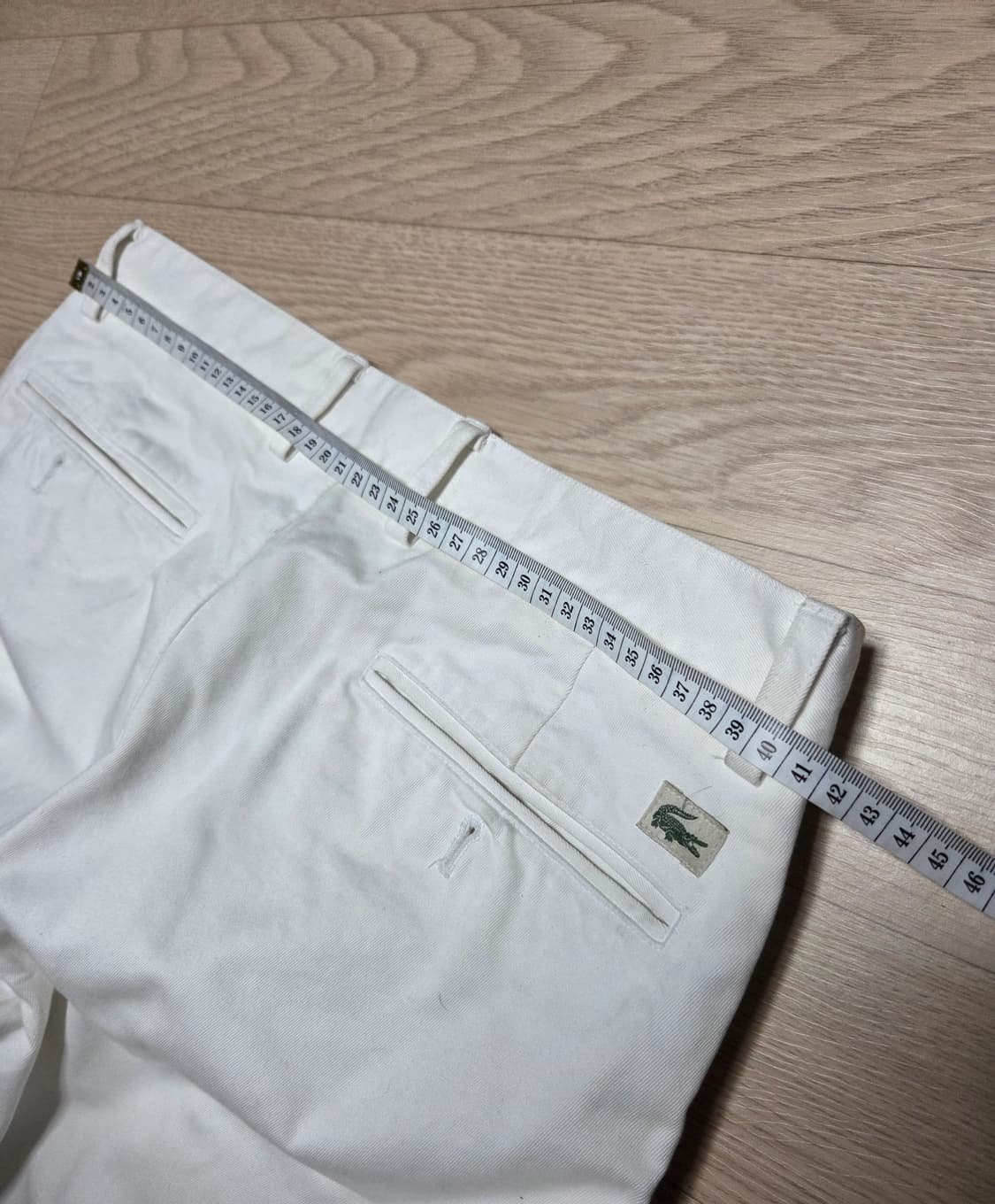 LACOSTE 화이트진 데님 팬츠 치노 오피서 라코스테  상품이미지5