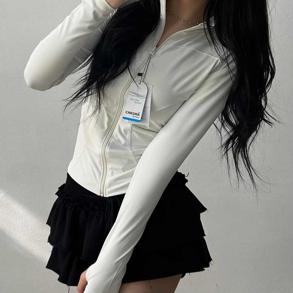 택채새상품 화이트 러닝 져지 자켓 상품이미지1