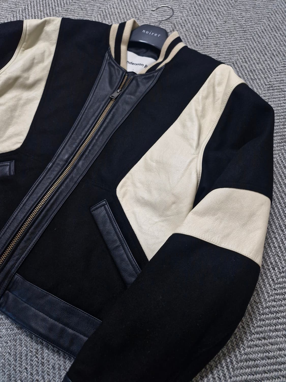 (미시착새상품/샘플) 앤더슨벨 모터사이클 레더 자켓 블랙 L 상품이미지1