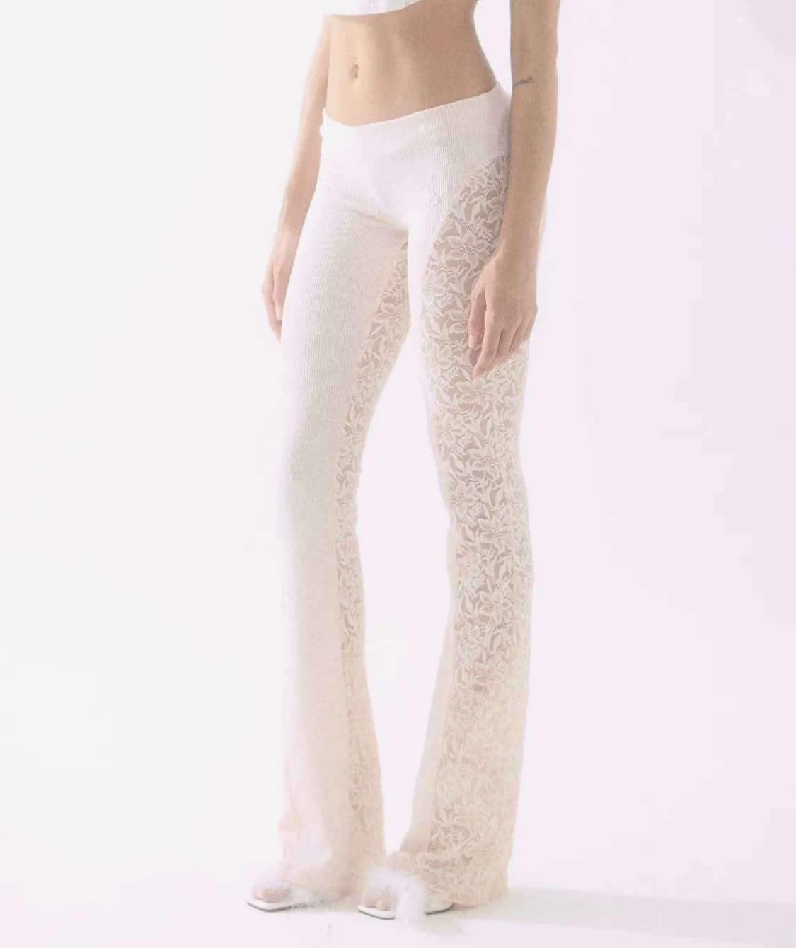 배디 badee Lace Flared Pants Pale Pink 상품이미지2