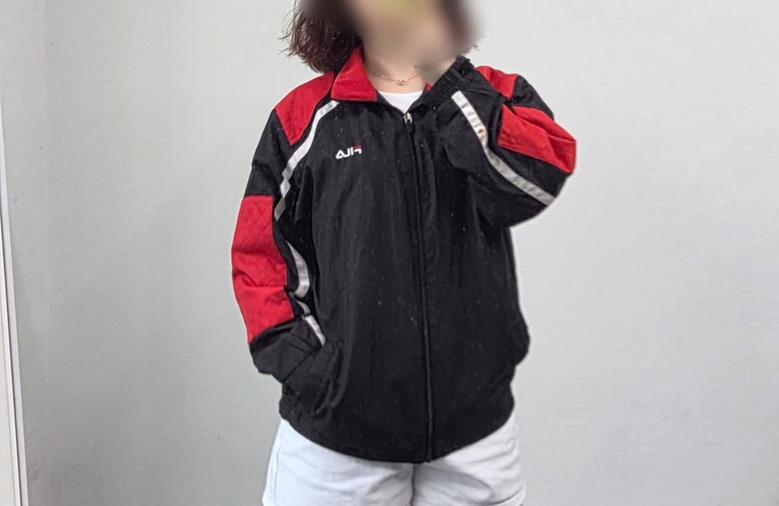 [프립] 150 휠라 바람막이 점퍼 블랙 레드 상품이미지3