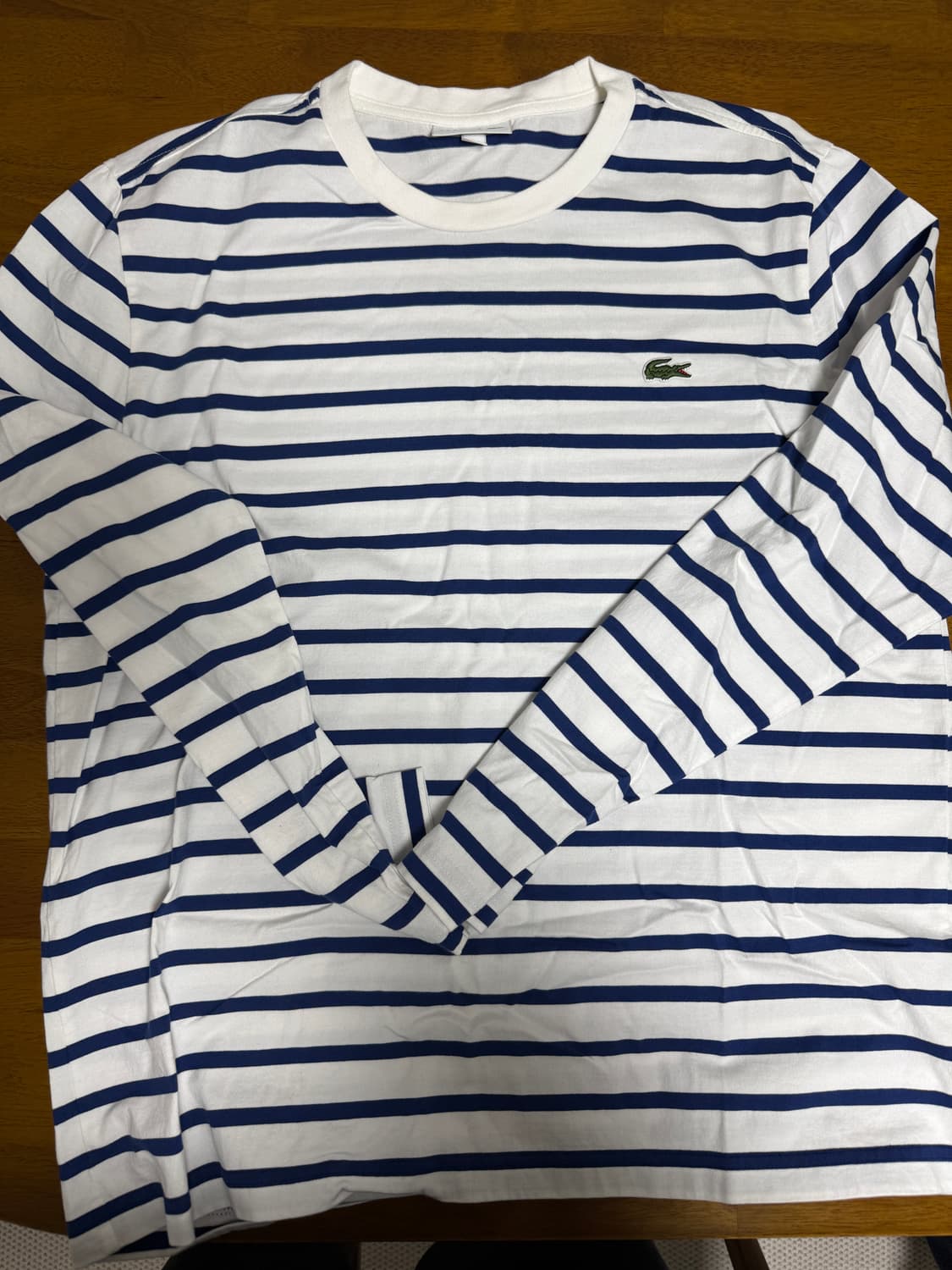 라코스테 남성 긴팔 스트라이프 티셔츠 라지 (105-110) 상품이미지1