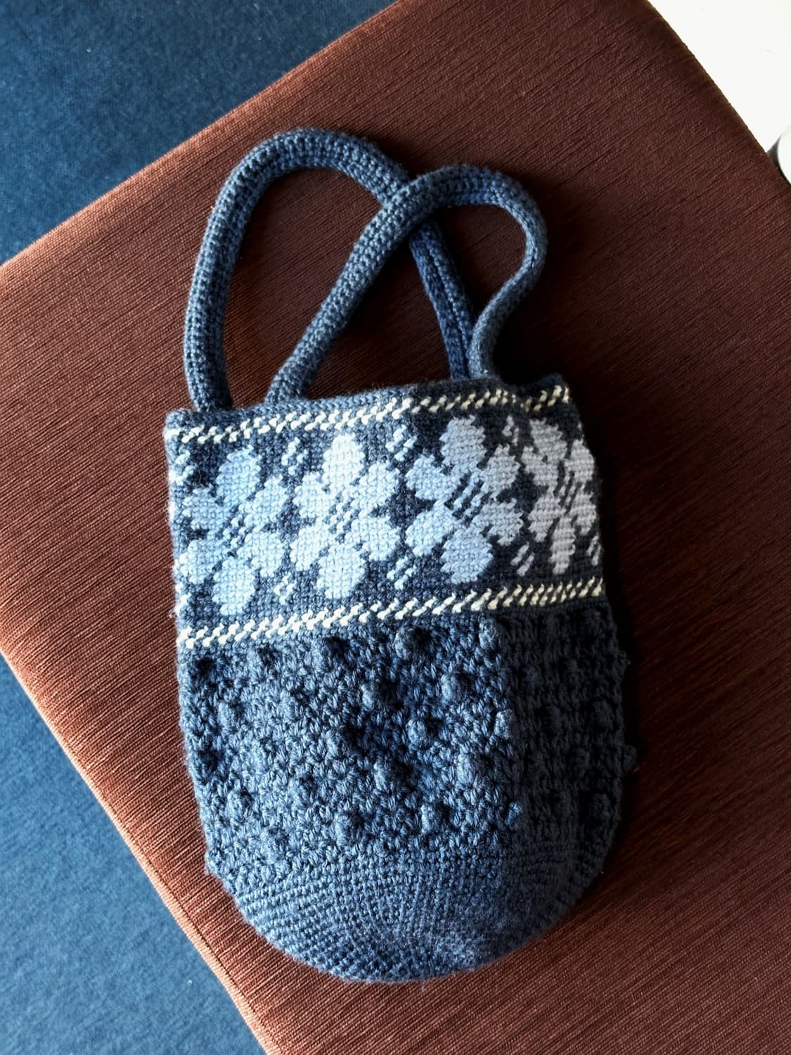 Design pattern knit mini tote bag 상품이미지5