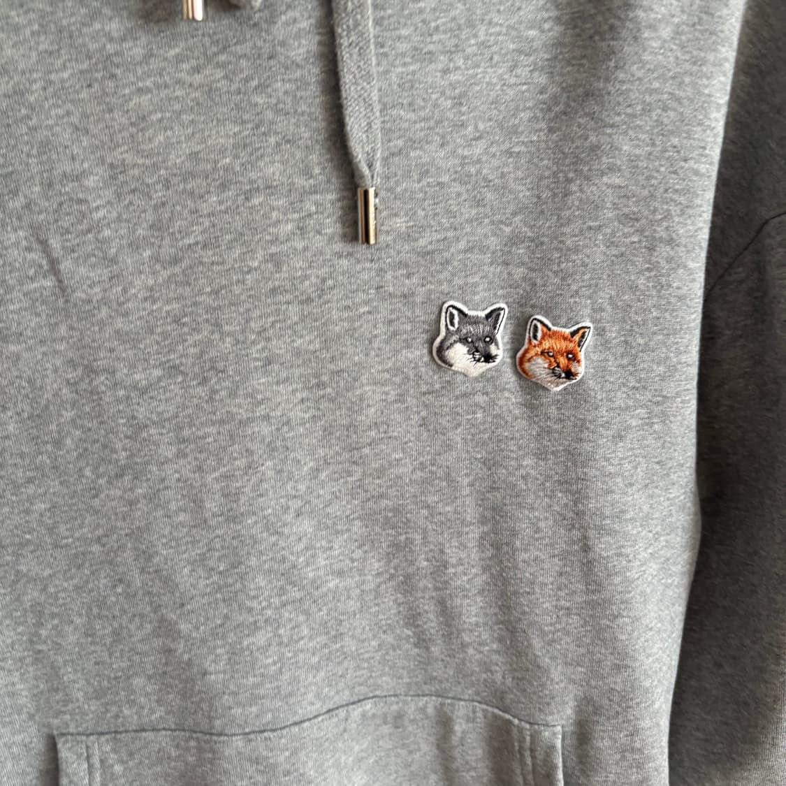 메종키츠네 더블 폭스 그레이 후드티 M 상품이미지2