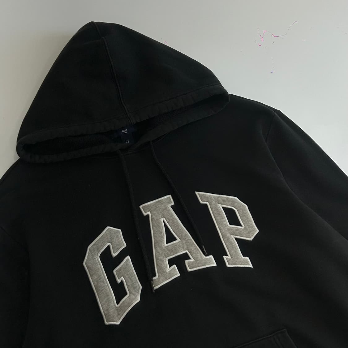 GAP 갭 그레이 로고 블랙 후드티  상품이미지4