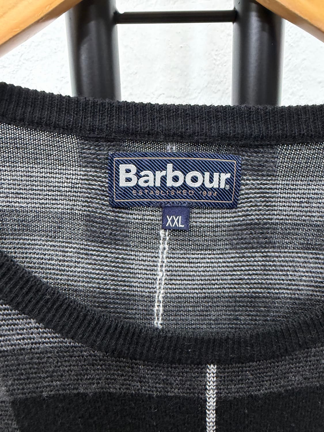 정품) 바버 남성 체크 패턴 니트 XXL  상품이미지6