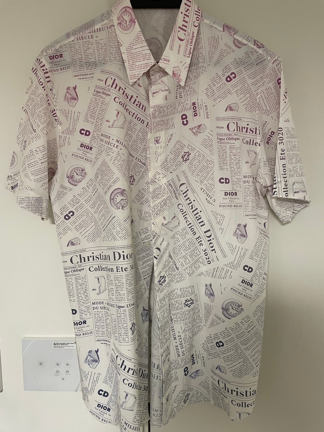 디올 뉴스페이퍼 프린트 그라데이션 반팔 셔츠 상품이미지1