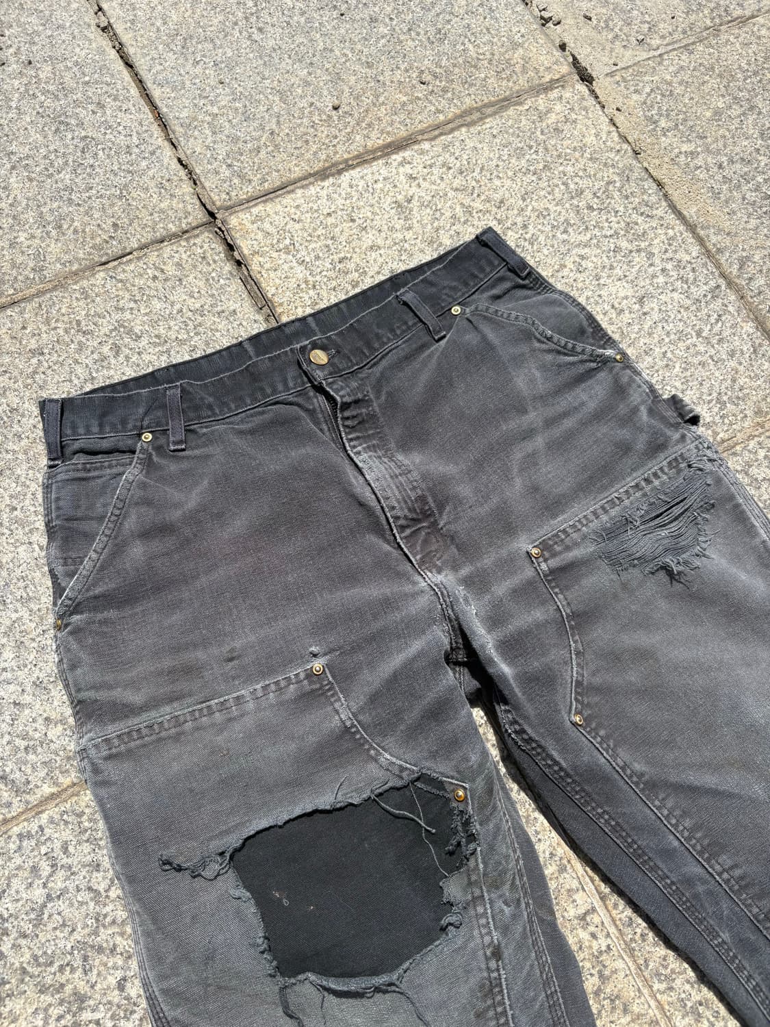 00s 칼하트 블랙 더블니 워크팬츠 상품이미지2