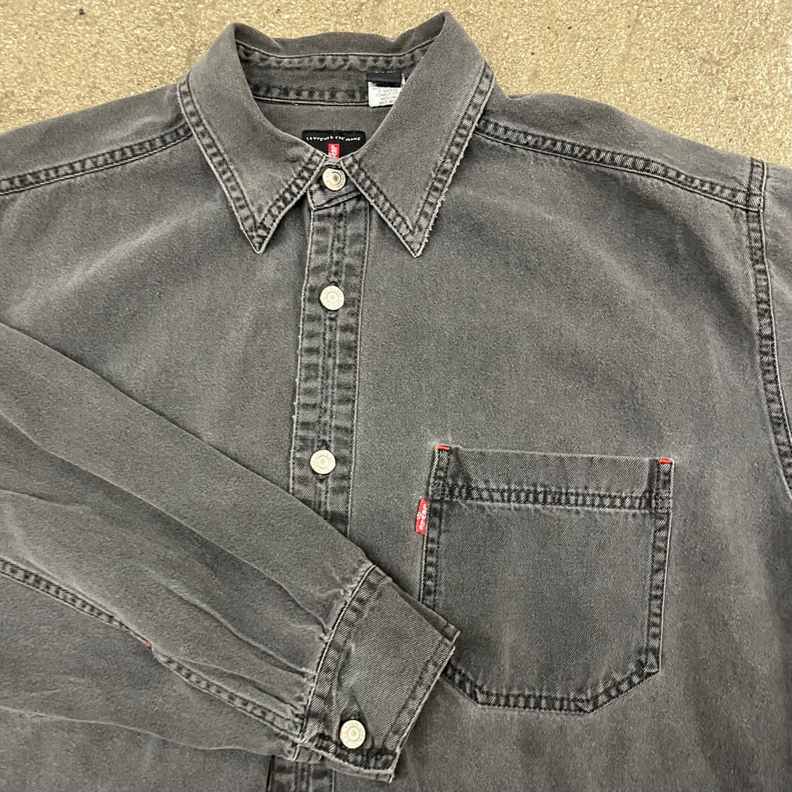 90s 리바이스 블랙 코튼 셔츠 (105) 상품이미지4