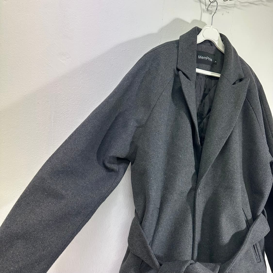 M-L MEMPHIS 차콜 로브 롱 싱글코트 상품이미지2