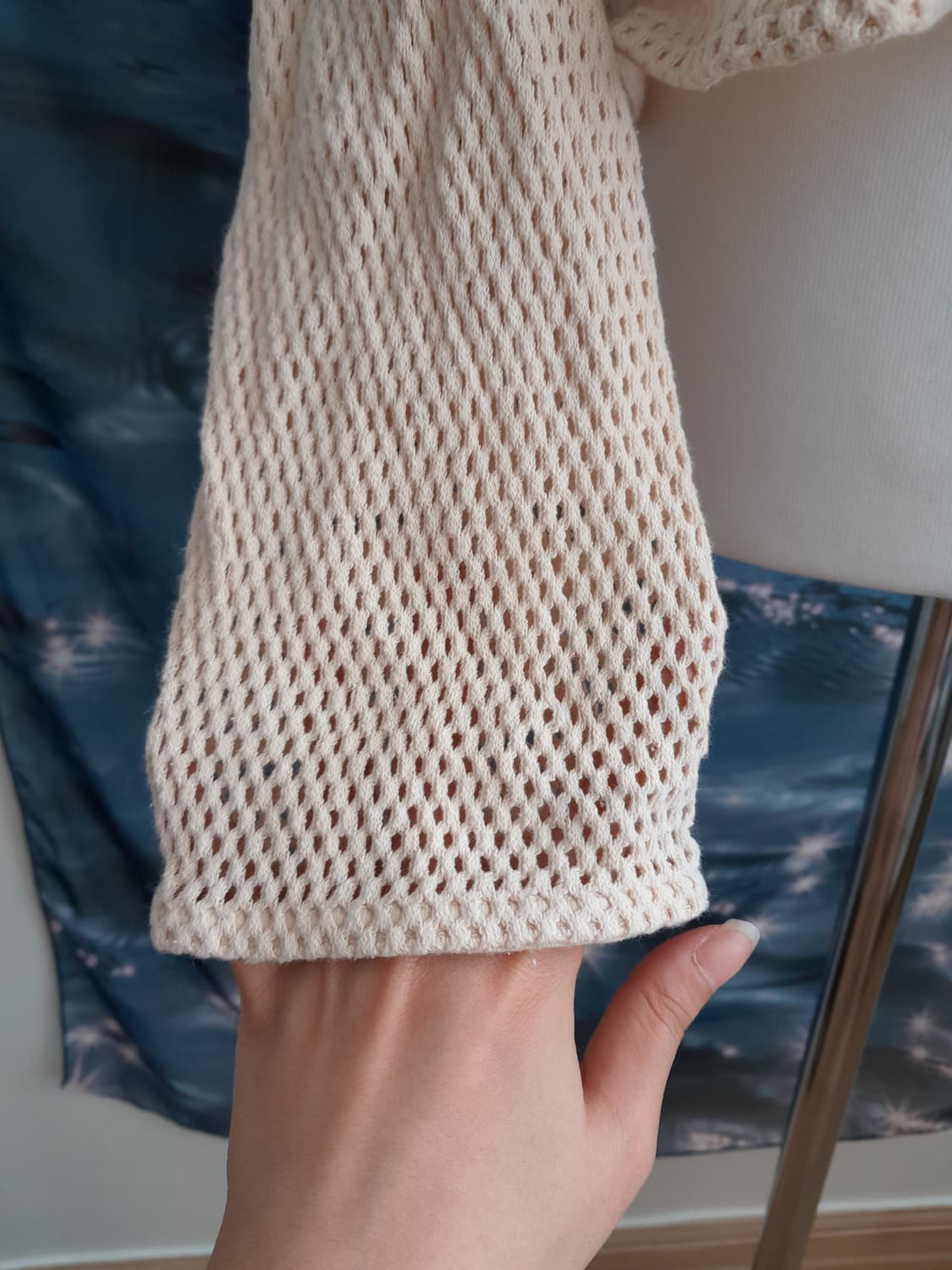 리본 그물 가디건 상품이미지2