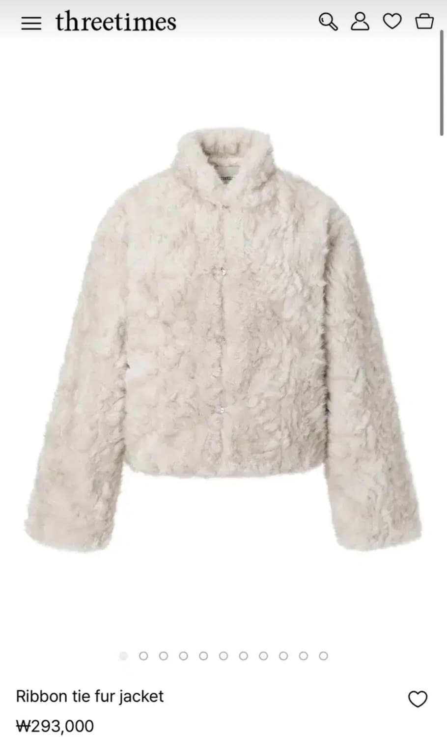 쓰리타임즈 리본 퍼 (품절상품) 상품이미지1