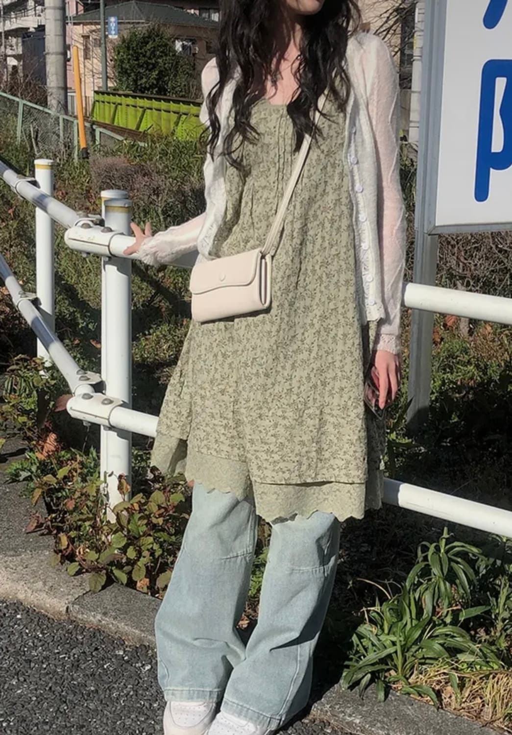 미사용)애니원모어)모리걸룩)모화 빈티지 플라워 원피스 상품이미지1