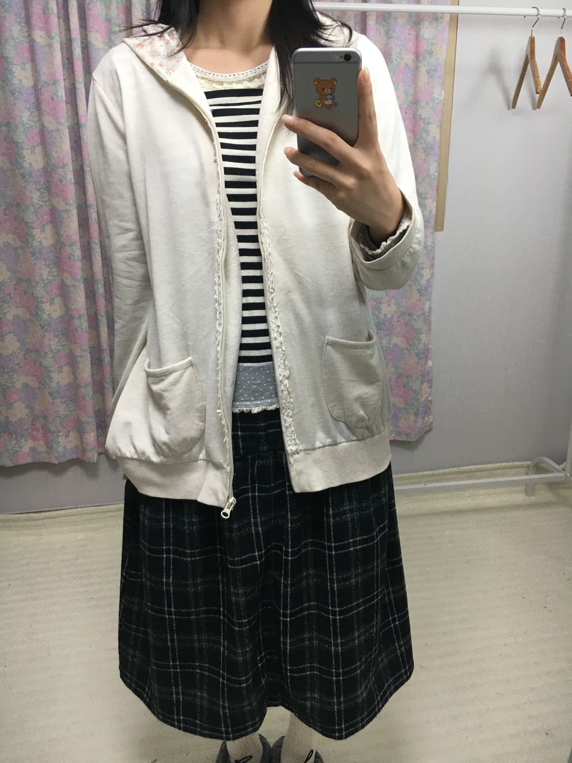 아이보리 크로쉐 후드 집업 상품이미지5