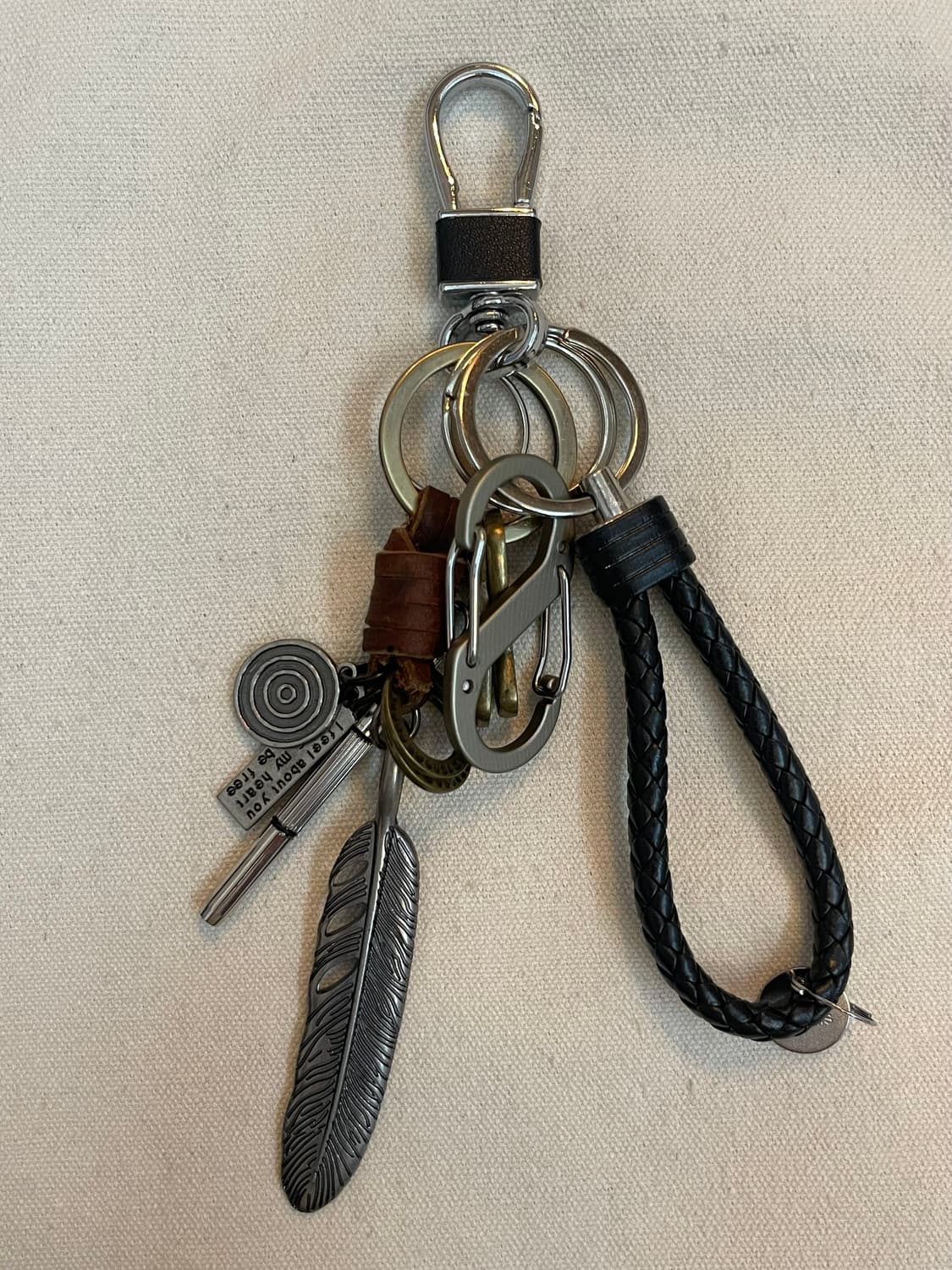 빈티지 메탈 깃털 가죽 키링(Vintage Feather Leather) 상품이미지2