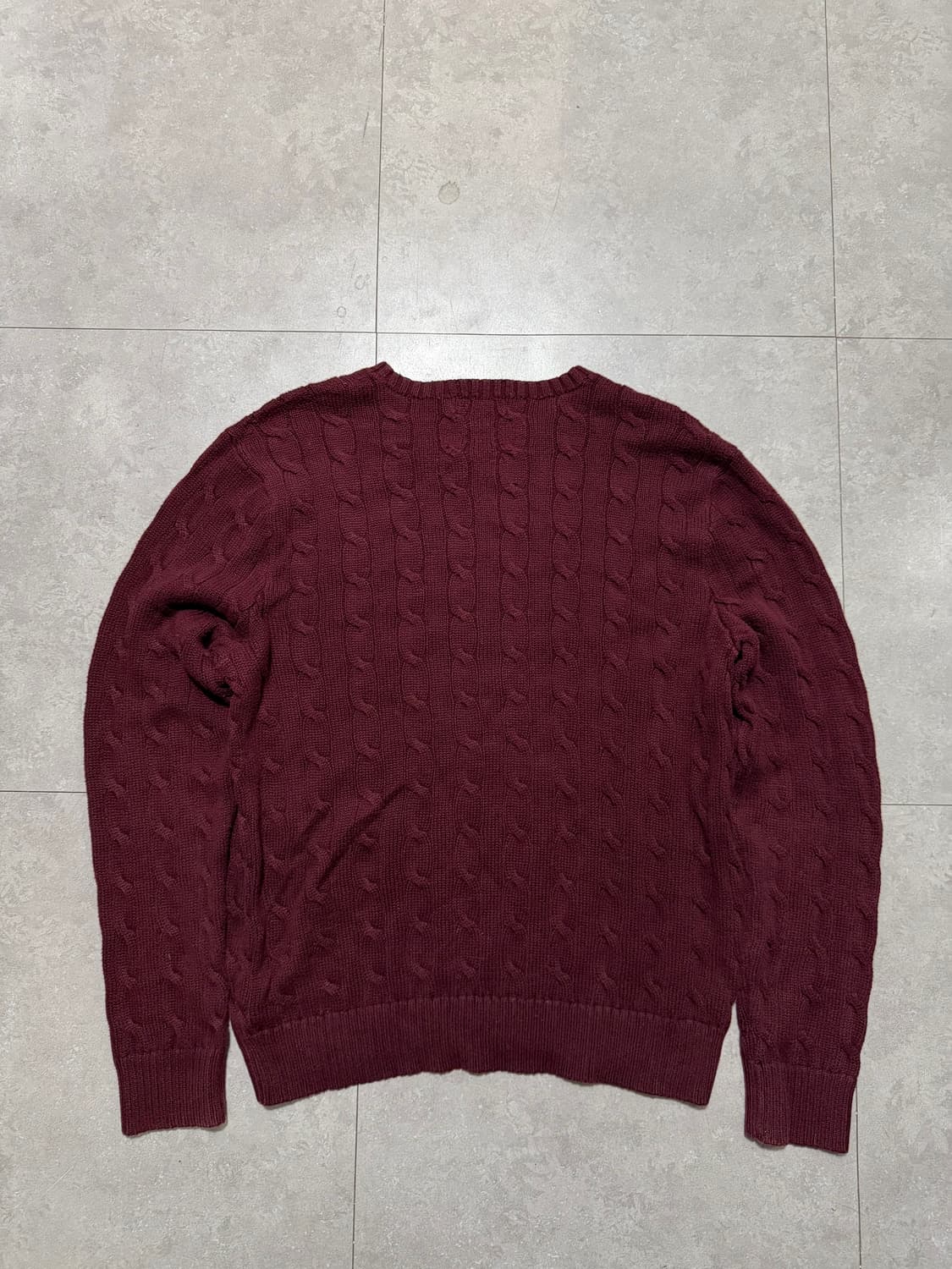 랄프로렌 폴로 버건디 케이블 빈티지 코튼 니트  100size   상품이미지7