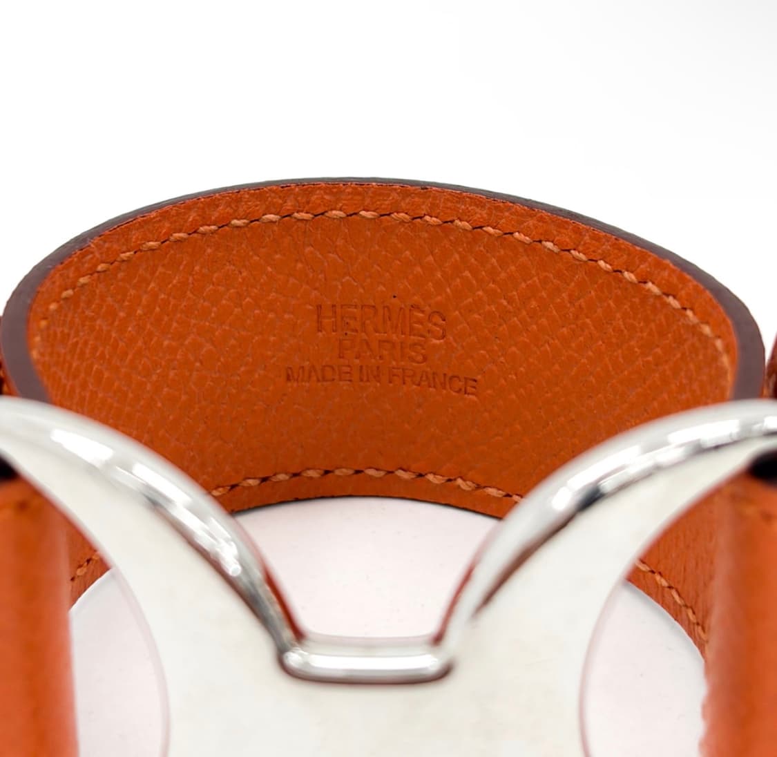[XS] 에르메스 여성 레더 파반느 H 버클 브레이슬릿 팔찌 오렌지 은장 상품이미지7