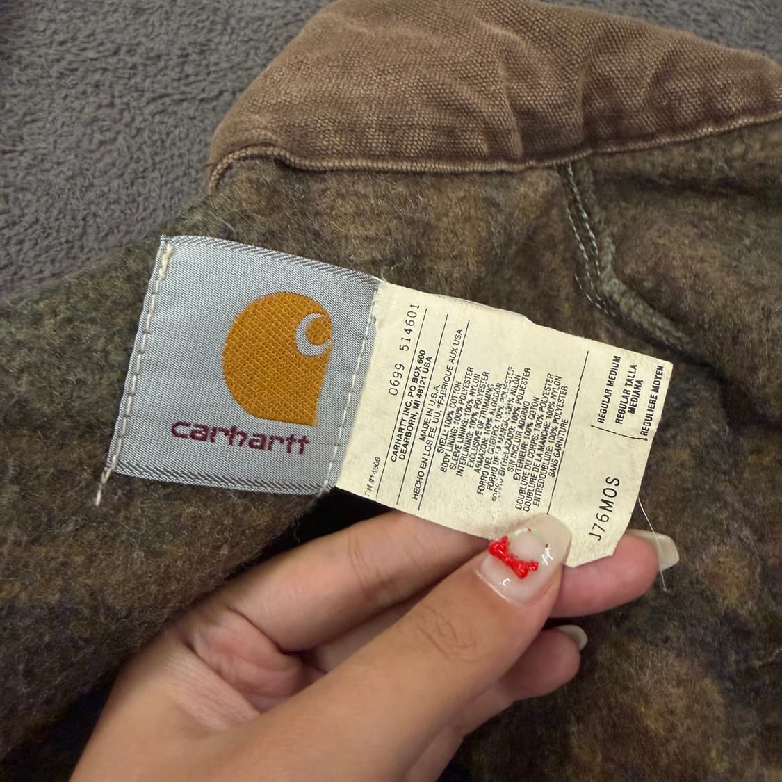 [ 정품/M ] 칼하트  j76 mos 모스그린 디트로이트 자켓 상품이미지5