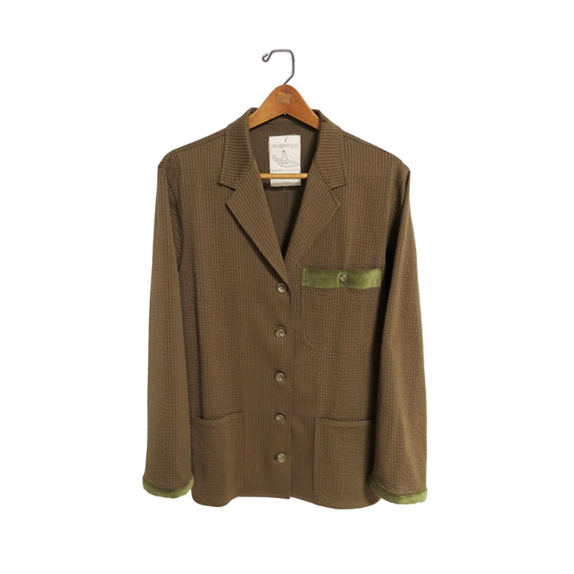 벨루어 소매 디테일 시어서커 자켓 상품이미지1