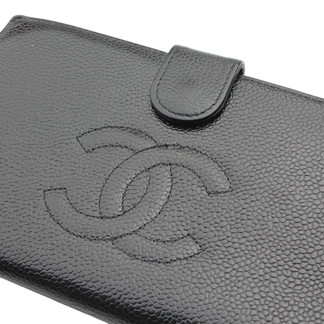 샤넬 블랙 캐비어 빅로고 2단 중지갑 상품이미지5