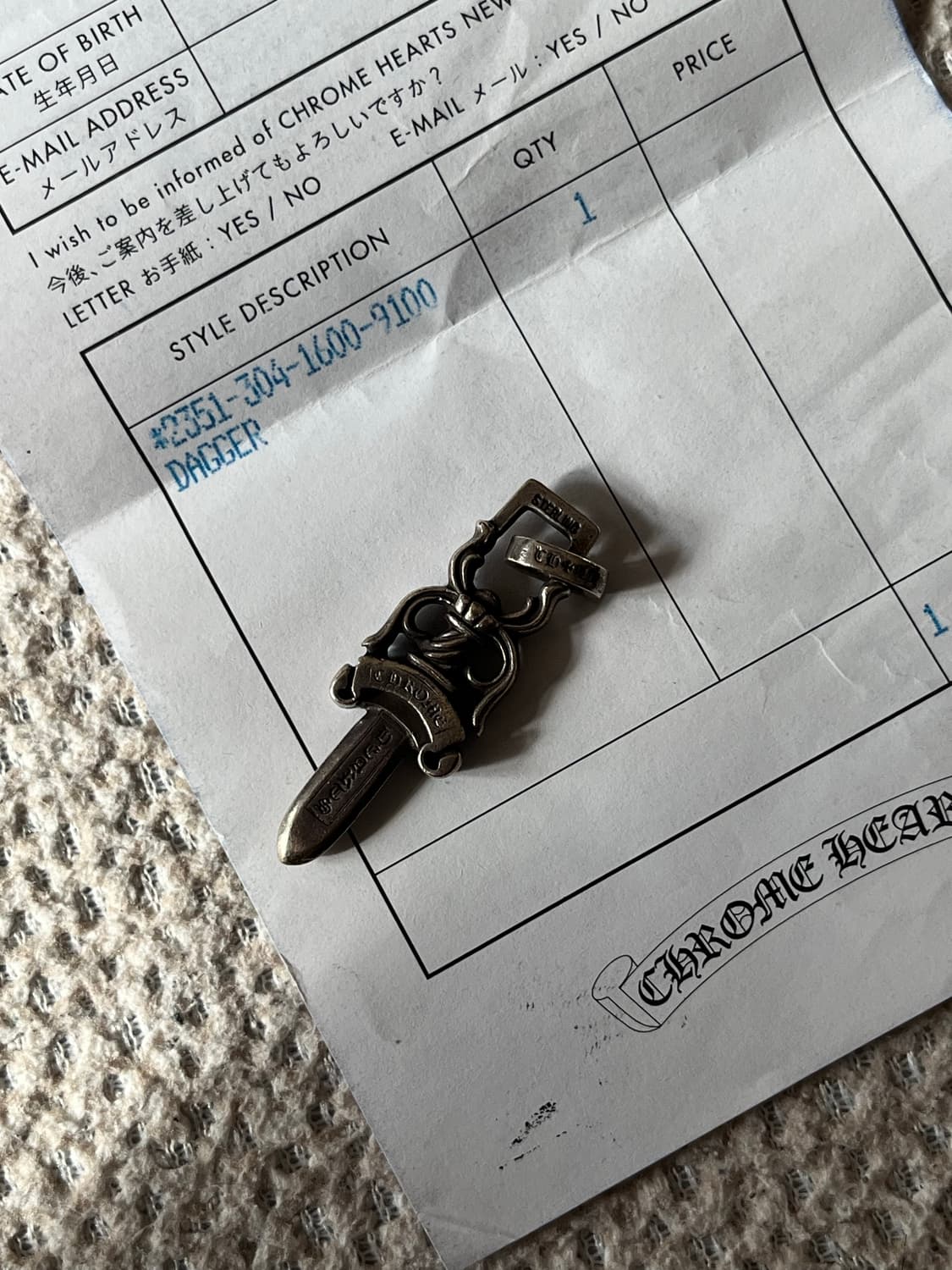 크롬하트 대거 펜던트 미디움사이즈 상품이미지3