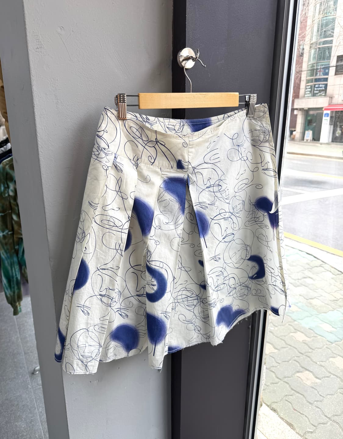 40/ 프라다 레더 로고탭 00AW 스커트 상품이미지8