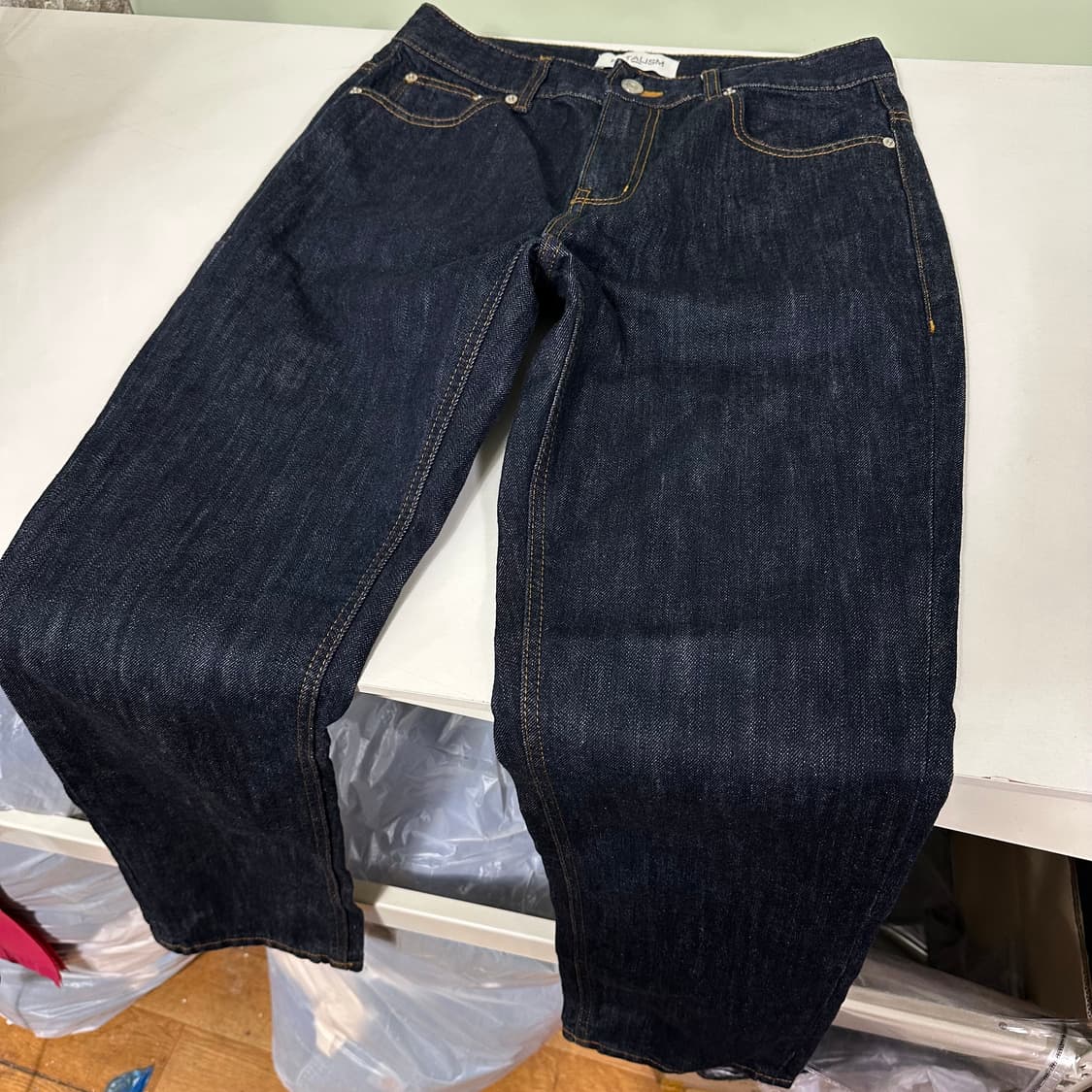 M 46 페이탈리즘 레귤러핏 생지 인디고 데님팬츠 청바지 상품이미지2