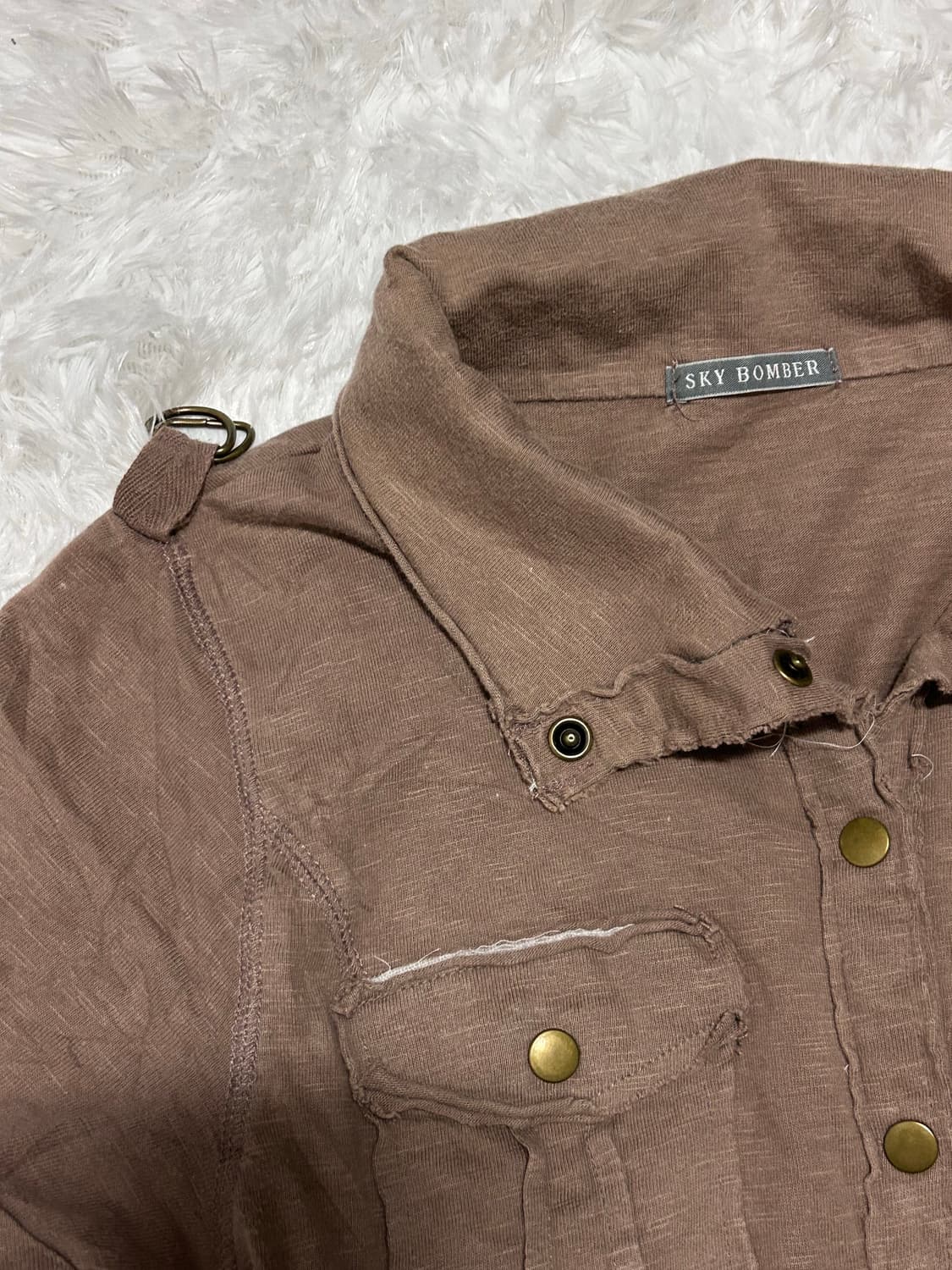 y2k buckle detailed half sleeve shirts   상품이미지3