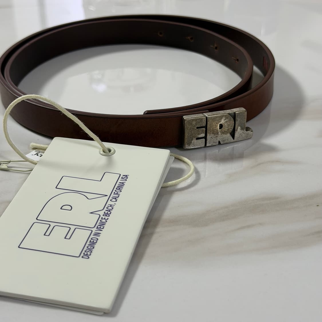 (OS) ERL 이알엘 소가죽 벨트 브라운 상품이미지1