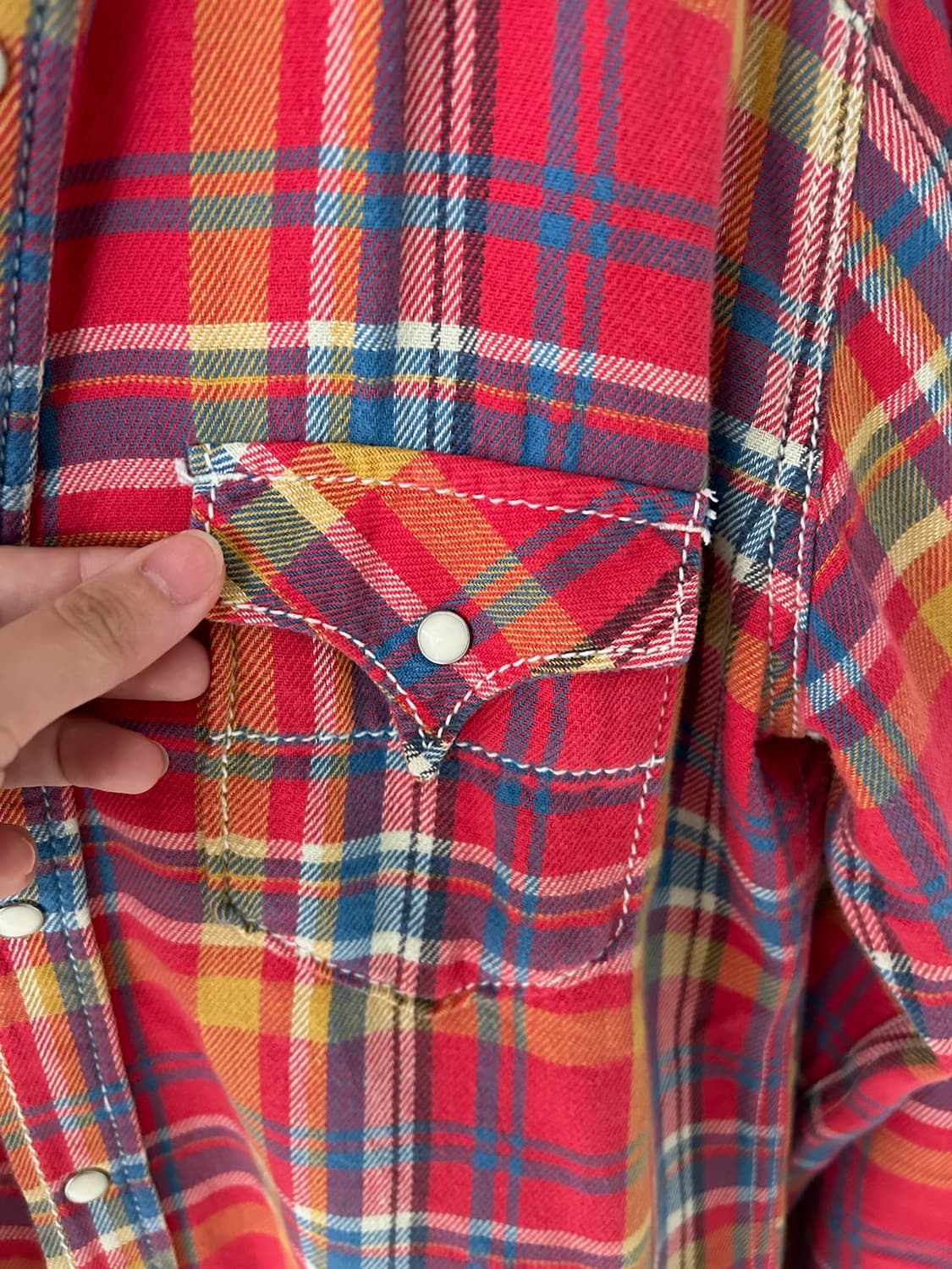 vtg Mark Strore Check Western Shirt. 상품이미지6