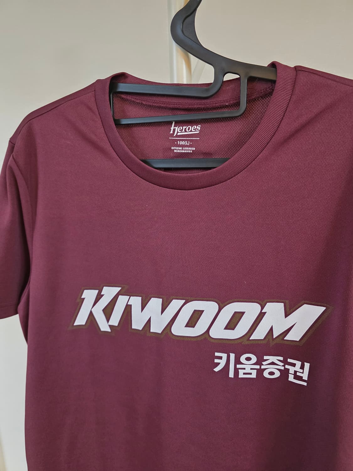 키움 히어로즈 버건디 플레이어 티셔츠  100 상품이미지1