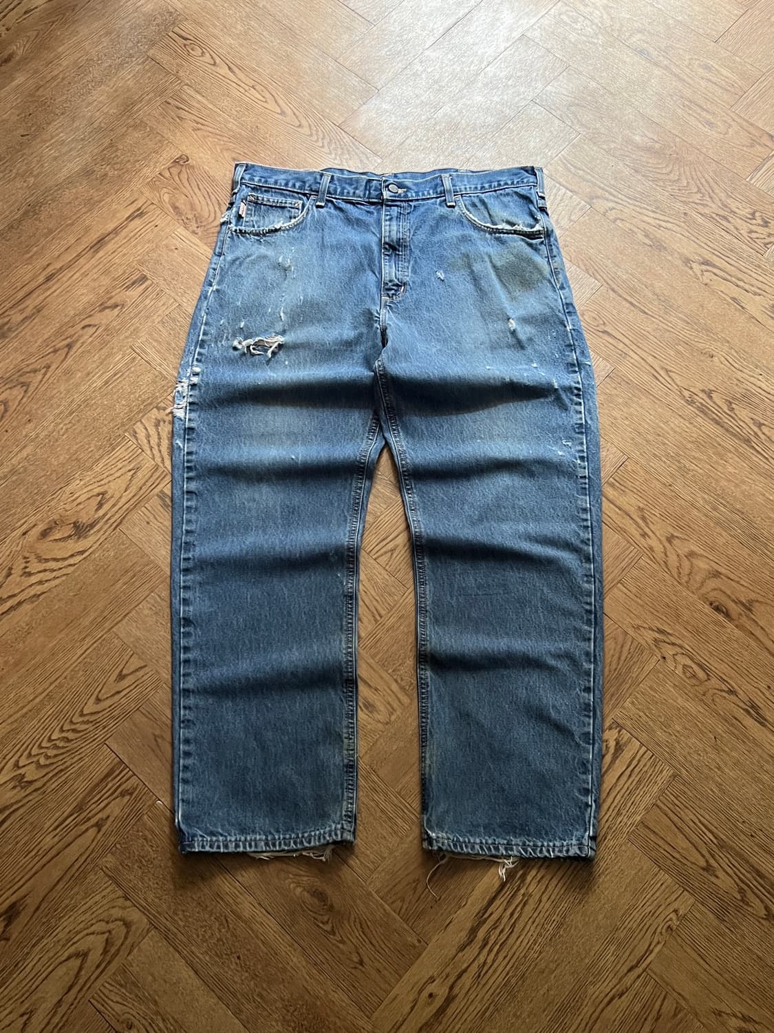 [38]칼하트FR USA 릴렉스핏 빈티지 데미지 데님 팬츠 상품이미지1