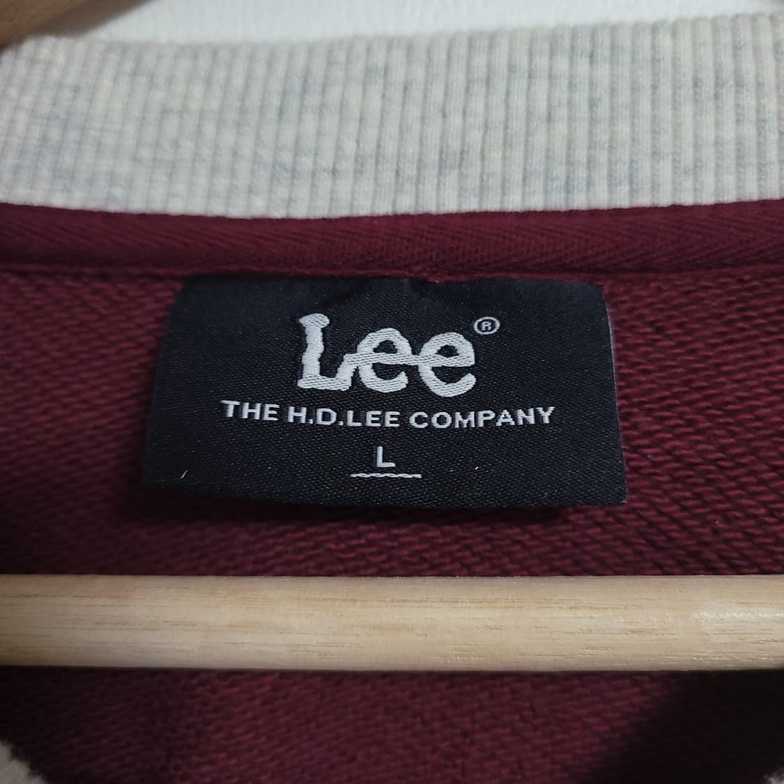 (L) Lee 리 우먼 바인딩 맨투맨 버건디 상품이미지3