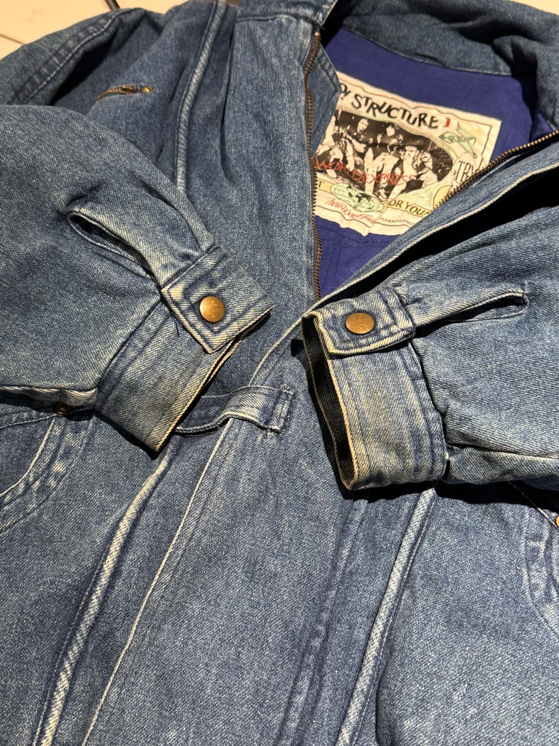 No Structure 디테일 하이넥 데님 봄버자켓  상품이미지10