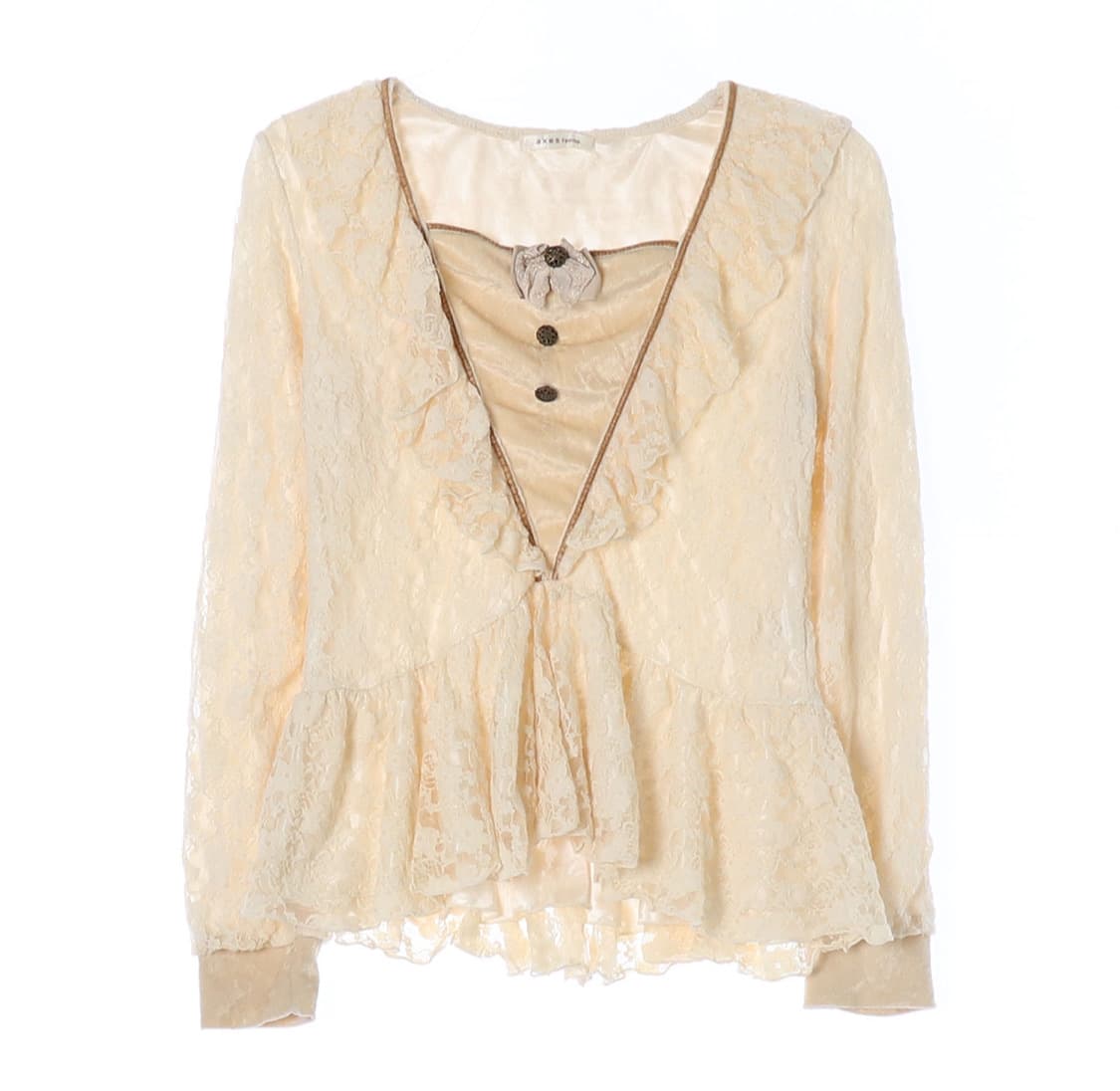 엑시즈팜 블라우스 라떼갸루 니트 대대장 상품이미지1