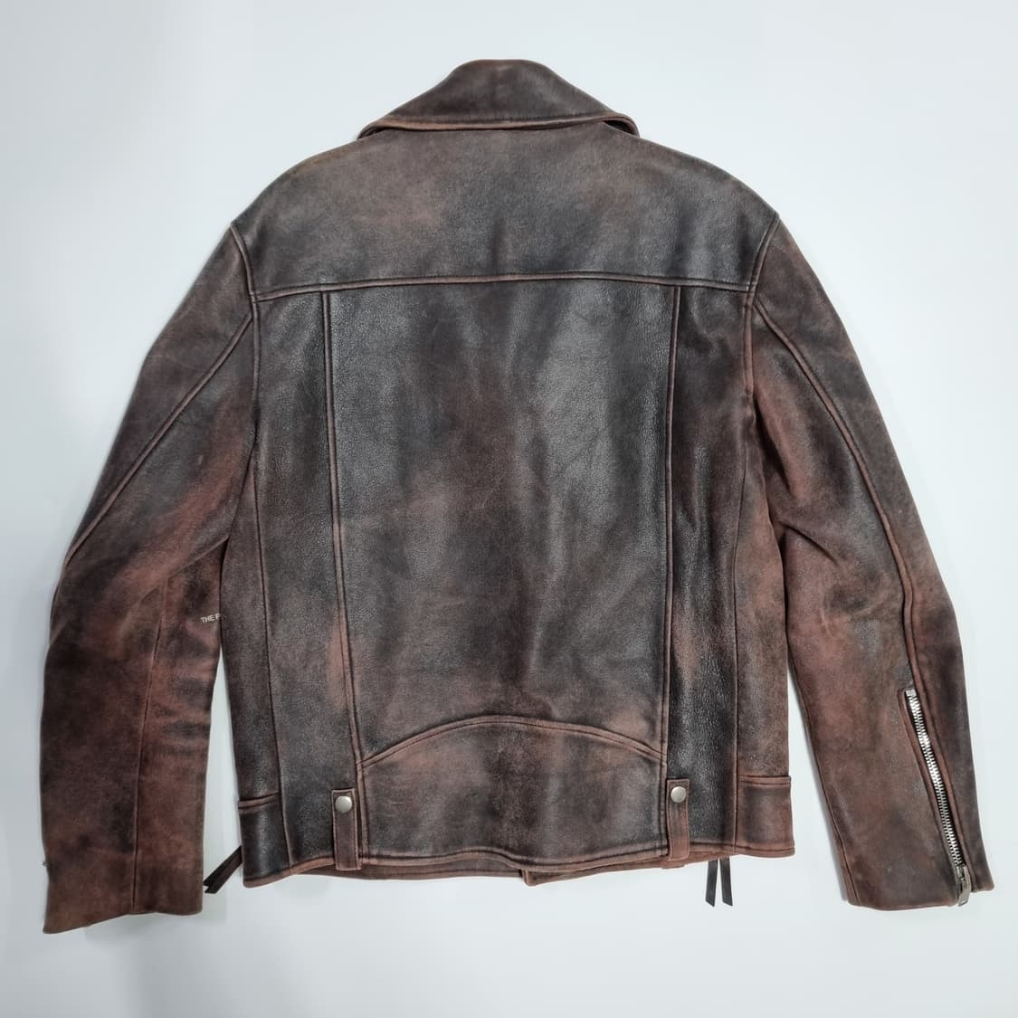 시스템 옴므 브라운 워시드 레더자켓  상품이미지3